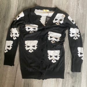 NWT Mei Yi Yi Hong skull cardigan womens size small